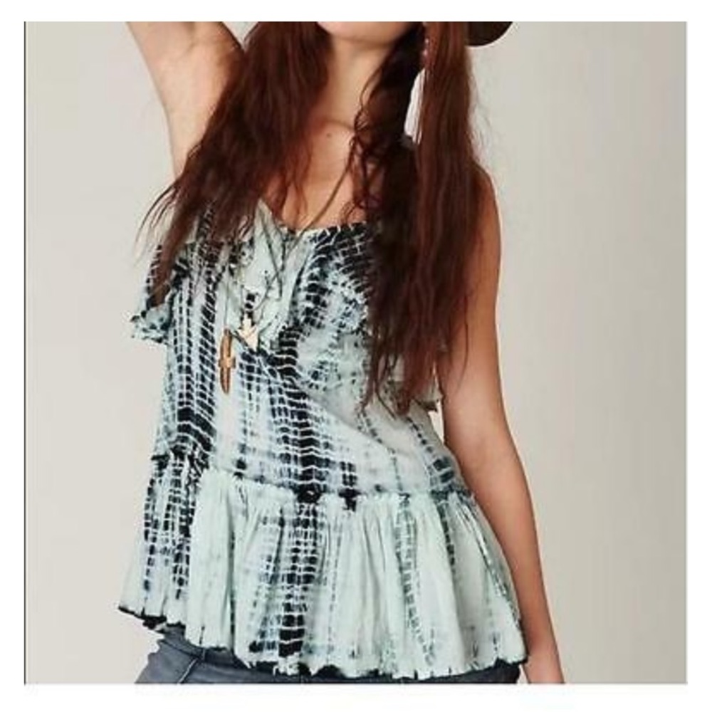 Free People Blue Tie Dye Tank EUC
